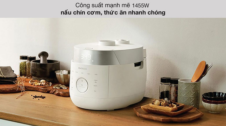 Nồi cơm điện Cuckoo 1.8 lít CRP-LHTR1009F/WHSIVNCV Trắng - Công suất lớn, nấu cơm nhanh