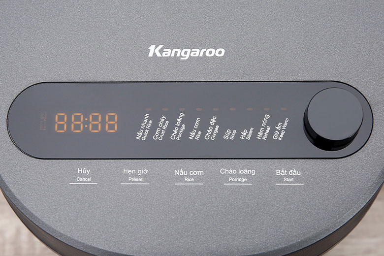 Nồi cơm điện cao tần Kangaroo 1.8 lít KG18RIH2 - Bảng điều khiển cảm ứng song ngữ Anh Việt