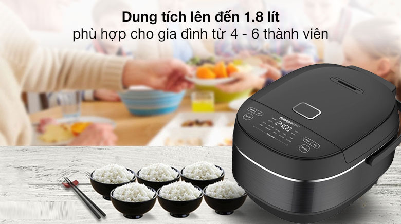Nồi cơm điện cao tần Kangaroo 1.8 lít KG18RIH1 - Dung tích 1.8 lít