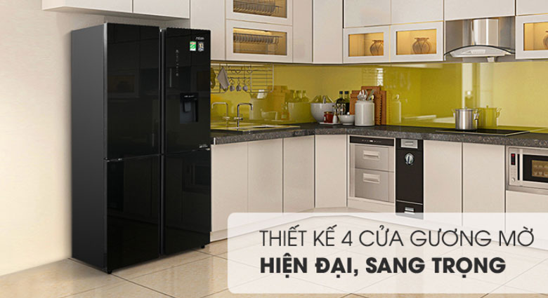 Tủ lạnh 4 cánh Aqua Inverter 456 lít AQR-IGW525EM(GB)