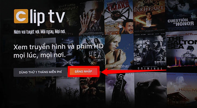 đăng nhập cliptv - tivi sony