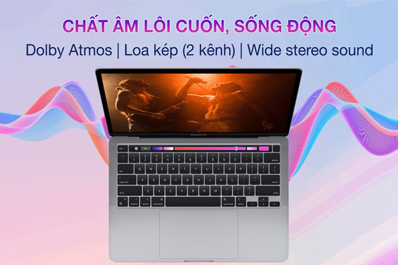 Apple Macbook Pro M2 256Gb 2022 MNEP3SA/A (Silver) - Âm thanh tuyệt vời với Dolby Atmos + Wide Stereo